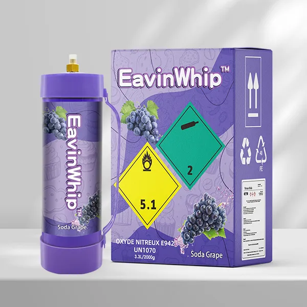 Highest Selling High Quality 2000g Soda Grape Flavor Gas Cylinder 