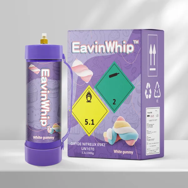 Highest Selling High Quality 2000g  White Gummy Flavor Gas Cylinder 