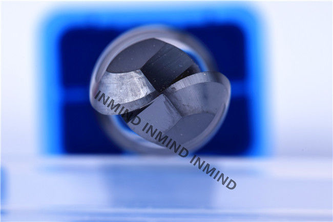 Molino de extremo medio de punta de bola de carburo de flauta de velocidad 2 con tamaño de grano 3 de 0,8 UM