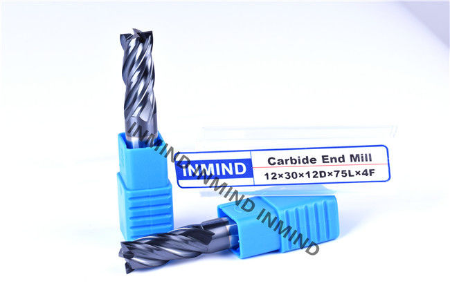 Molino de extremo de acero de alta velocidad revestido de AlTiN para el temple que muele / el acero moderado 0