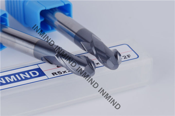 Fresa de extremo de flauta larga con revestimiento negro, R5 * 100 10 mm AOL Fresa de punta esférica de 100 mm 2