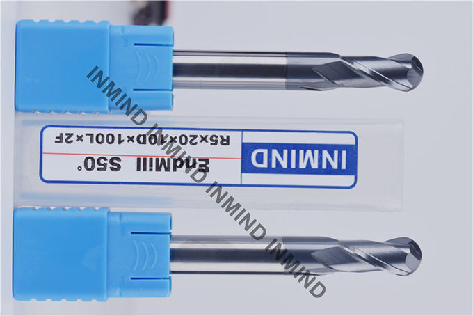 Fresa de extremo de flauta larga con revestimiento negro, R5 * 100 10 mm AOL Fresa de punta esférica de 100 mm 1