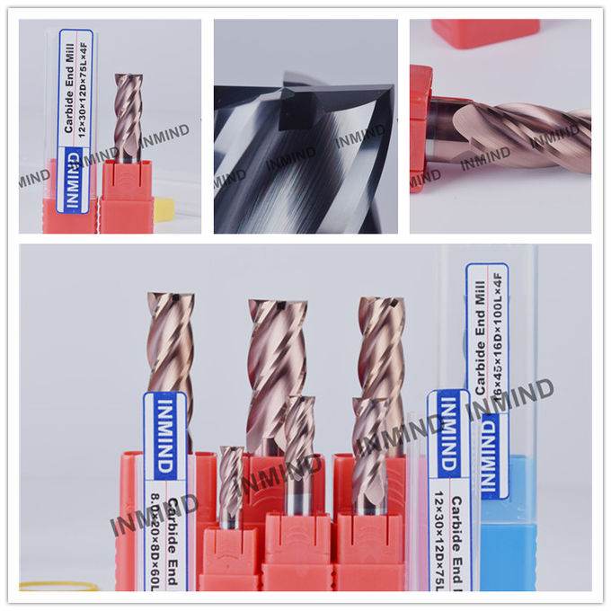 Outils de fraise en bout carrés de carbure solide de la tolérance H6 avec la taille de grain 1 de 0,2 - 0,3 UM