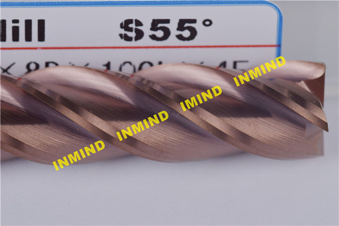 10 mm/12 mm outils de coupe en métal fraise en bout extra longue de commande numérique par ordinateur 4 cannelure avec le revêtement 1 d'AlTiN