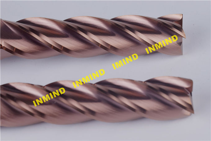 ALCRONA Coating HRC65 Square Solid End Mill , High Hardness Carbide End Mill Bits 0