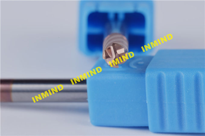 Recubrimiento SiN 4 mm Esquina R 1.0 mm HRC55 Fresa de extremo de radio de esquina 50 mm Longitud 0