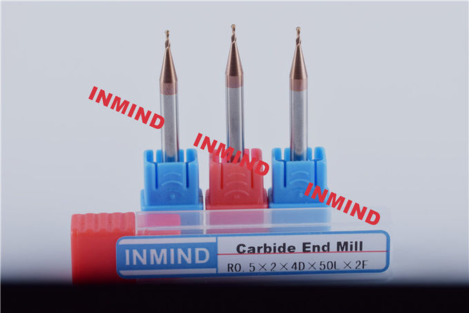 0.6mm SiN Coating HRC55 2 Flute Micro End Mill Ball Nose R0.25 / R0.3 mm 1