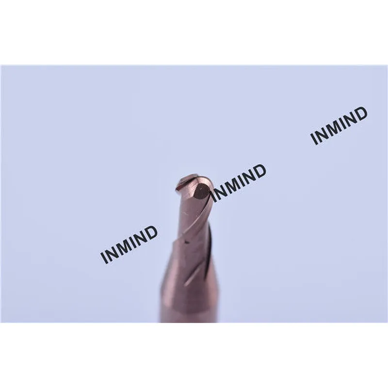 Copper Colour SiN Coating, 2 Flute  Ball Nose End Mill , R1.25, Grain Size 0.5UM high precision