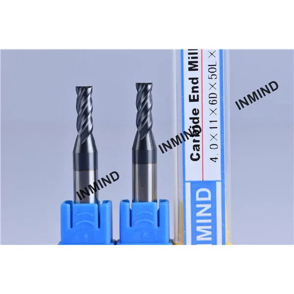 tige de puissance 4*11*6d*50l*4f, tige de 6mm, fraise en bout carrée à revêtement altin 4 flûtes, fraise en carbure 