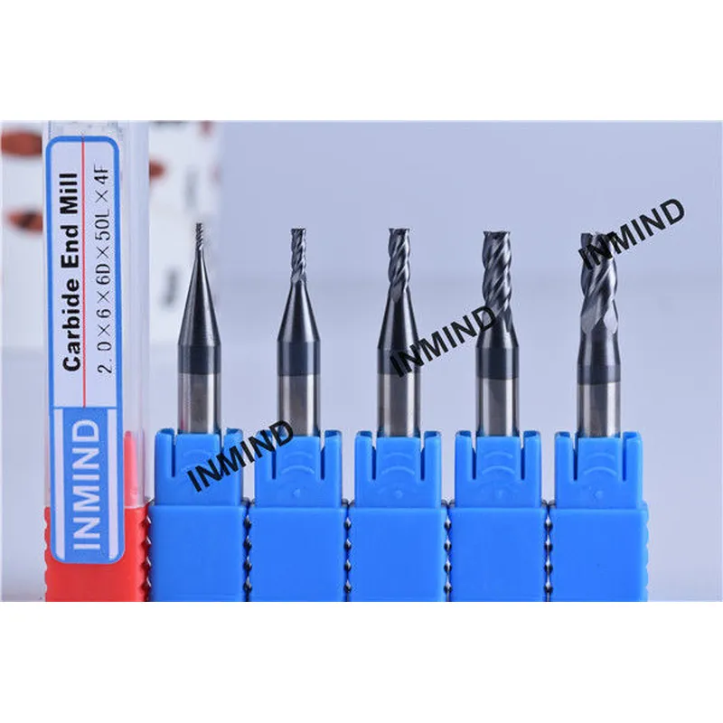 6mm Shank , 2*6*6D*50L*4F , AlTiN Coating Square carbide cutting bit 4 Flute , Milling tools , Fixed Shank