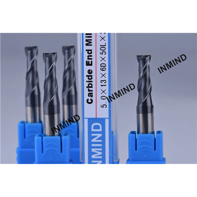 Fresa de carburo, recubrimiento altin hasta hrc50, fresa cuadrada de 5 mm * 2f, fresas 