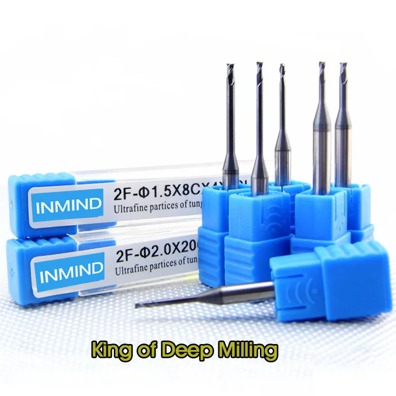 HRC55 Long neck Corner Radius End Mill Cutter 0.5 -0.6 UM Grain Size