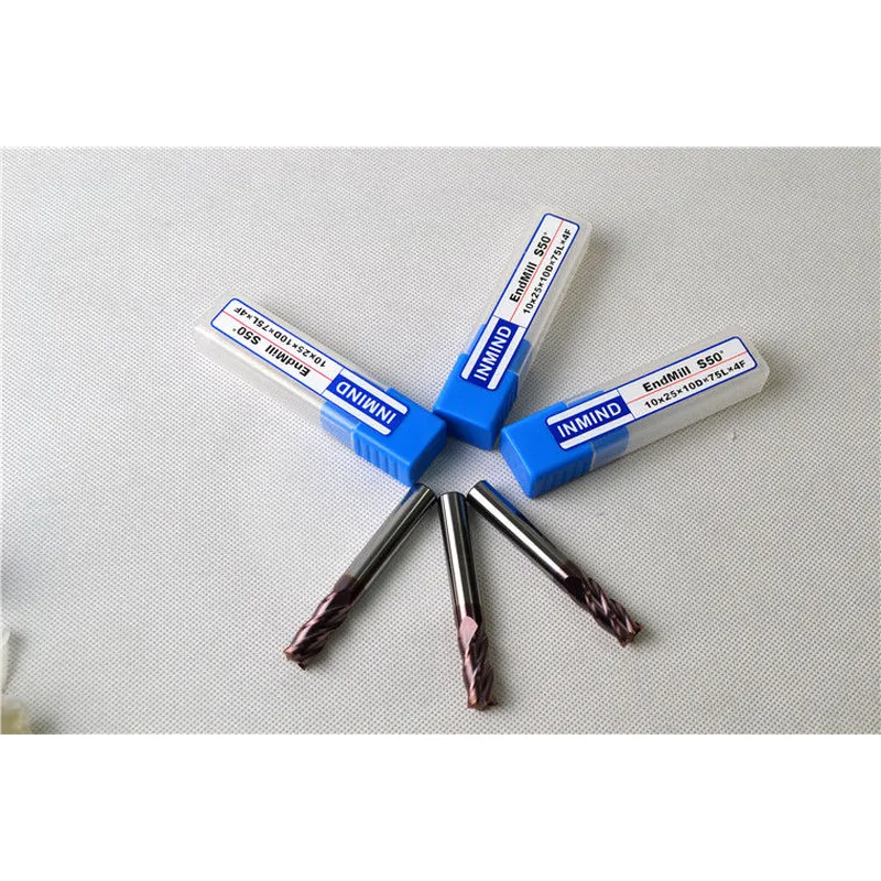 diamètre 11 mm, fraise carrée solide à tige 12 mm, revêtement altin, 11*28*12d*75l*4f, 4 flûtes, fraise à vendre 