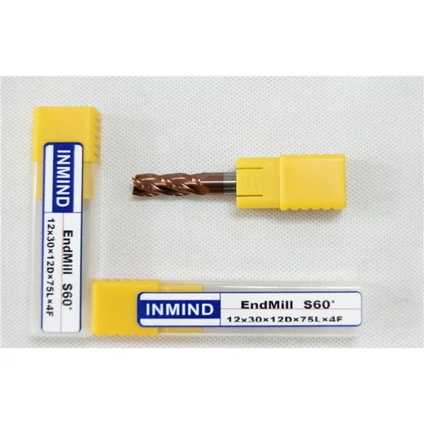 Fraise en bout carrée à nez plat en carbure hrc55 12*75mm pour fraiseuse 