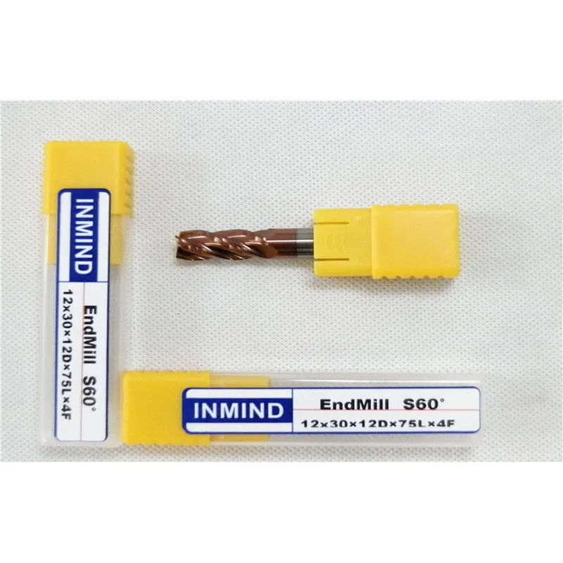 Fraise en bout carrée à nez plat en carbure hrc55 12*75mm pour fraiseuse 