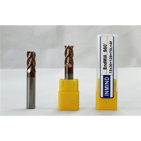 Fraise en bout carrée à nez plat en carbure hrc55 12*75mm pour fraiseuse 