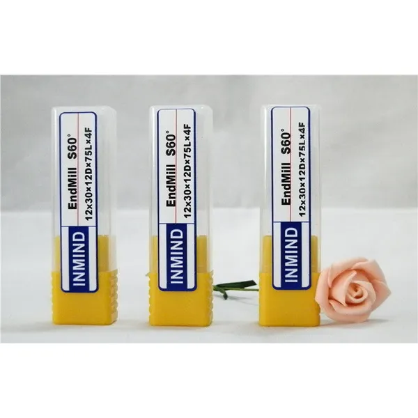 Fraise en bout carrée à nez plat en carbure hrc55 12*75mm pour fraiseuse 