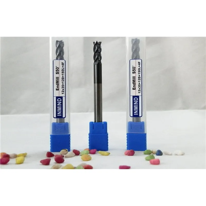 Long Shank Type Solid Carbide Cutting Tools , End Mill Bits For Aluminum / Stainless Steel