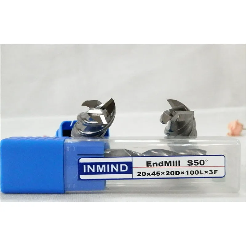Fresa hrc50 para acero endurecido, fresa de carburo de 3 flautas de 20 mm 