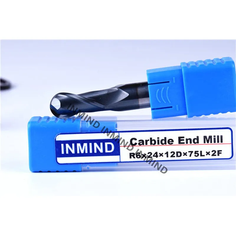 Molino de extremo de punta de bola de carburo de 2 flautas de velocidad media con tamaño de grano de 0,8 um 