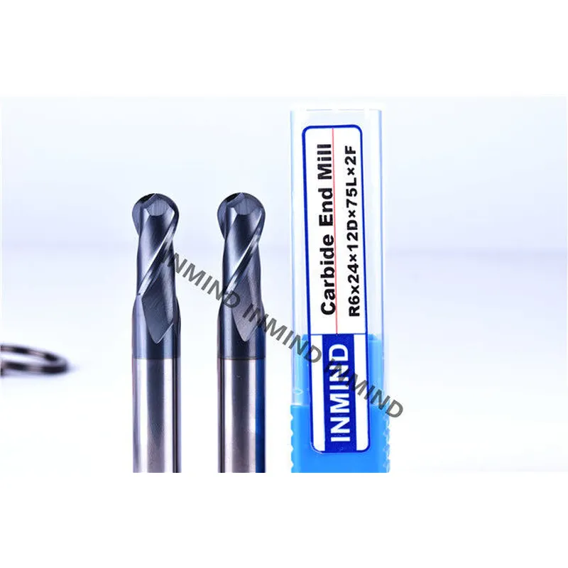 Molino de extremo de punta de bola de carburo de 2 flautas de velocidad media con tamaño de grano de 0,8 um 