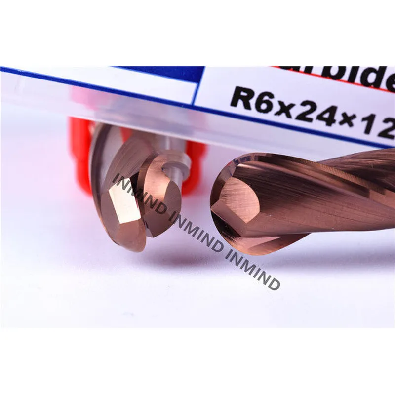 Herramientas de corte para fresadora de recubrimiento tisin hrc55, brocas métricas para fresadora de extremo de bola 