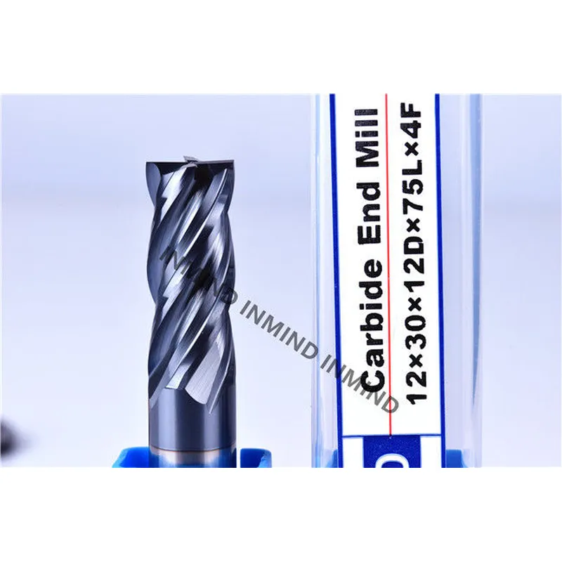 fresas, diámetro 12 mm, revestimiento tialn, aol 75 mm, fresa de extremo cuadrado, 4 flautas, longitud estándar de la serie x 