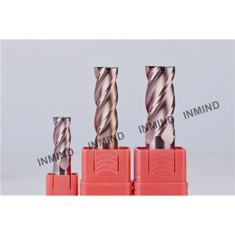 11 mm, 4 flautas, molino de extremo cuadrado, color cobre sin, hasta hrc55, molino de extremo cnc 