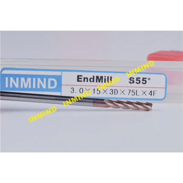 Fraises en bout revêtues de tialn de taille de grain 0.5um, fraises personnalisées à extrémité carrée à longue flûte 