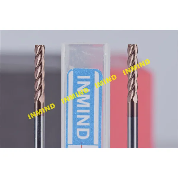 Fraises en bout revêtues de tialn de taille de grain 0.5um, fraises personnalisées à extrémité carrée à longue flûte 