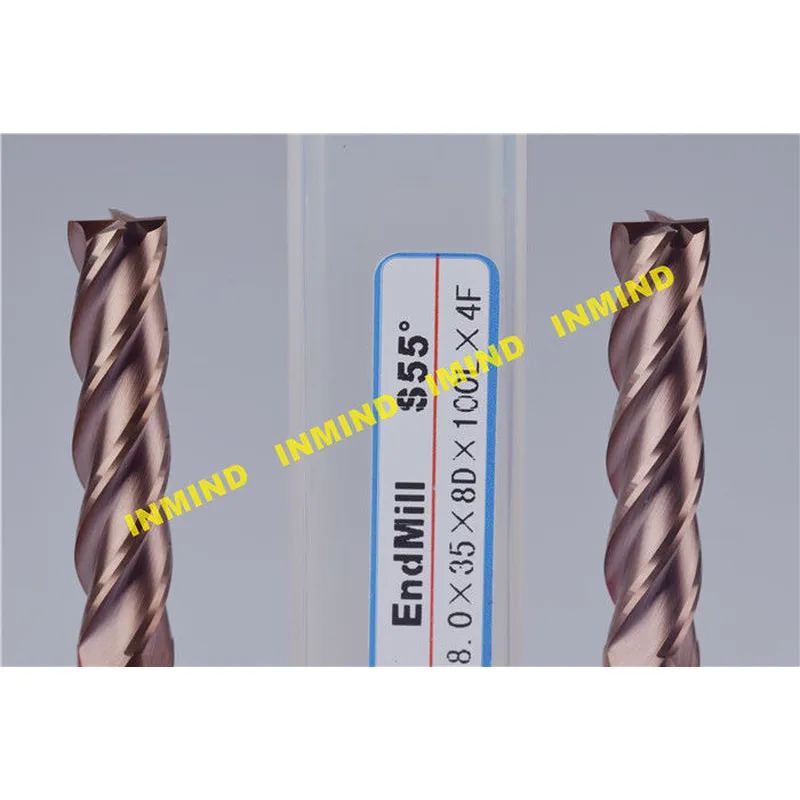 10 mm / 12 mm outils de coupe en métal fraise en bout extra longue cnc 4 cannelures avec revêtement altin 