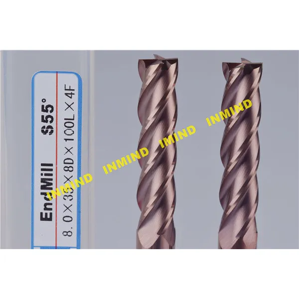 10 mm / 12 mm outils de coupe en métal fraise en bout extra longue cnc 4 cannelures avec revêtement altin 