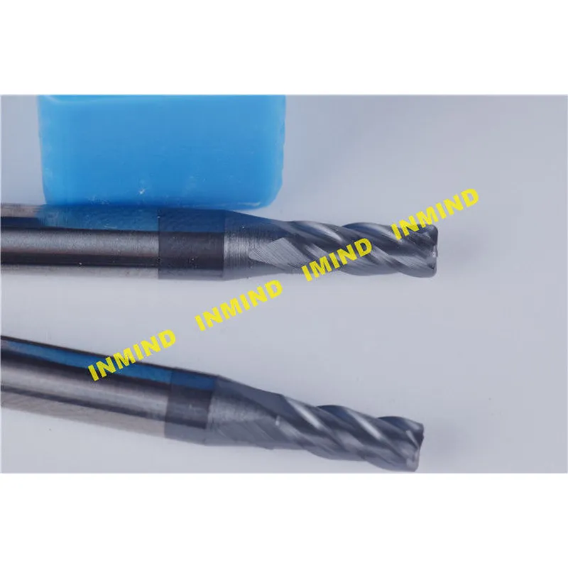 revêtement altin 3mm 4mm r0.2 coin hrc55 rayon d'angle fraise en bout longueur standard, outil de fraise en bout 