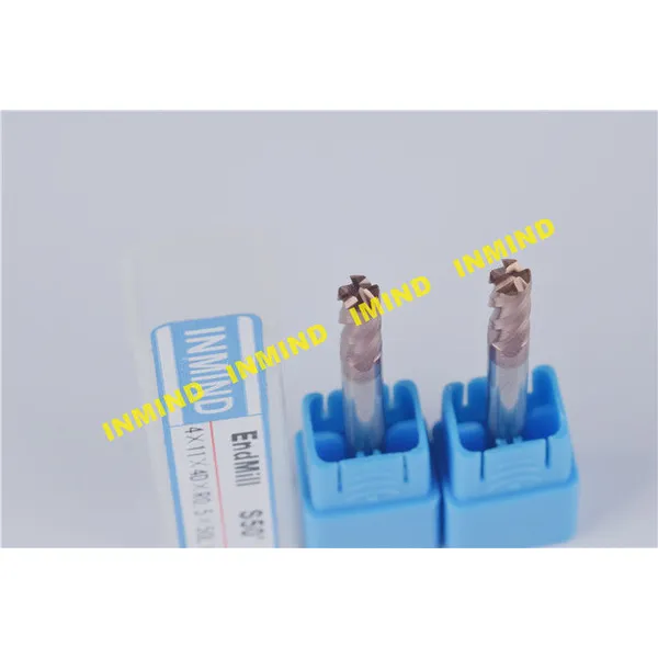 Outil à arrondir les coins 8 mm dia r0.5 2 / 4 flûte , hrc55 , revêtement sin / altin 