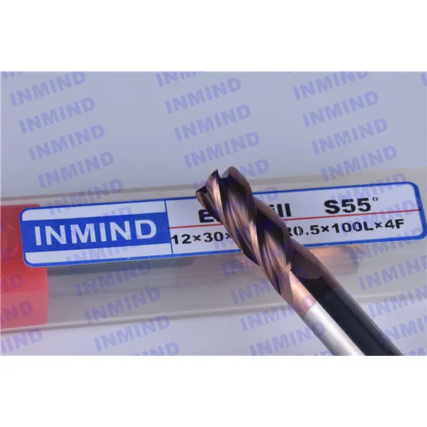 hrc65 4mm / 6mm / 8mm fresa de extremo de radio de esquina revestimiento de pecado kfc k55 varillas de carbio fresa de extremo de carburo 