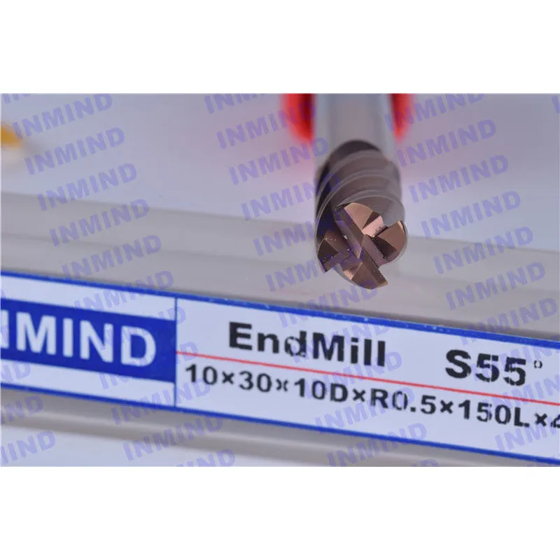 hrc55 cortador de radio de esquina en milésimas de extremo de 4 flautas con recubrimiento de pecado de tamaño de grano de 0.6 um 