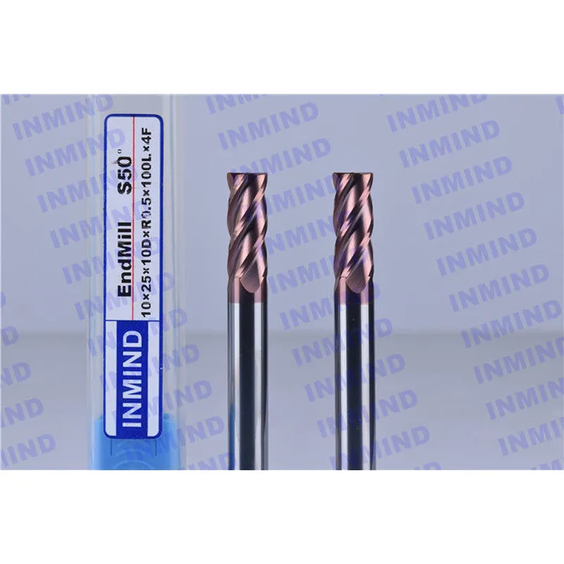 Molino de extremo de radio de esquina de carburo sólido de alta precisión tamaño de grano de 0,5 um 