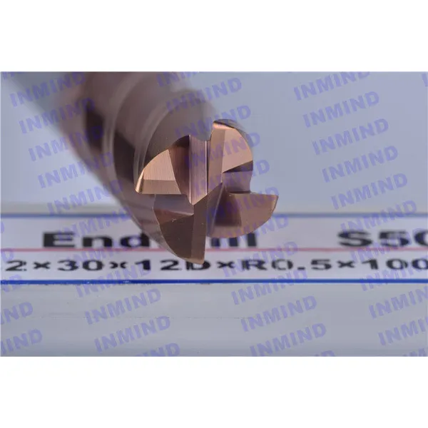 hrc65 4mm / 6mm / 8mm fresa de extremo de radio de esquina revestimiento de pecado kfc k55 varillas de carbio fresa de extremo de carburo 