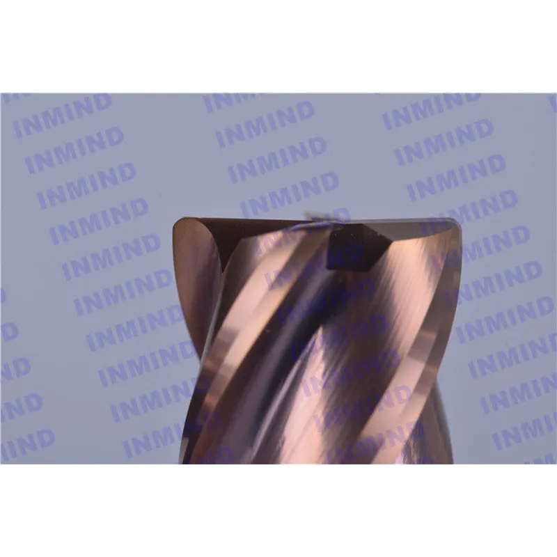 hrc65 fresa de extremo de radio de esquina de vástago largo de alta dureza 4 flauta sin revestimiento de tisina 4 mm - 12 mm 