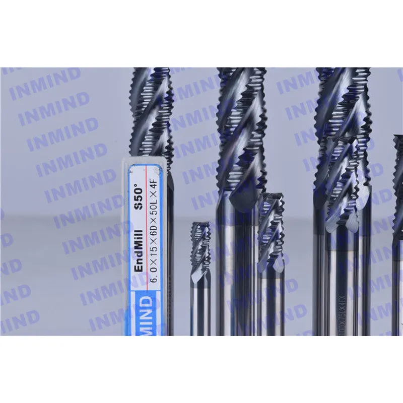 4 molinos de extremo que desbastan hrc50 de la capa altin de 4 flautas tamaño de grano 0.6 - 0.8 um