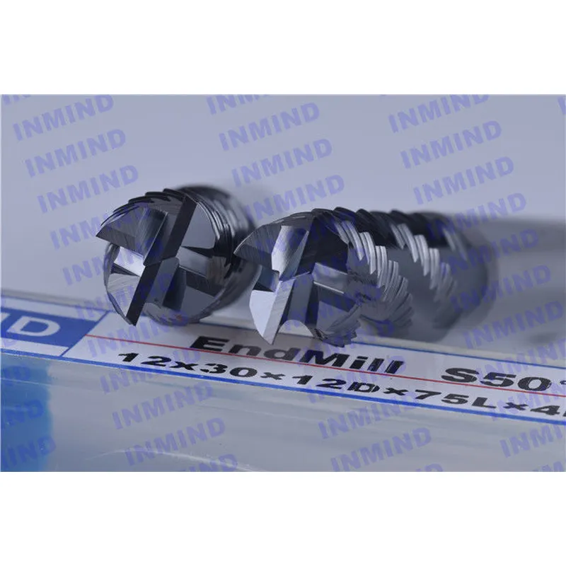 4 fraises d'ébauche à tige longue avec revêtement altin angle d'hélice de 30 degrés 