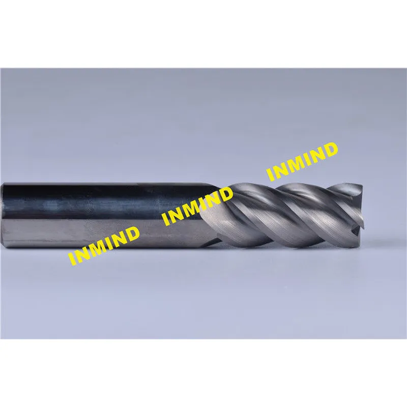 Molino de extremo cuadrado de carburo de tungsteno de alta dureza hrc65 con ángulo de hélice de 35 ° / 45 ° 