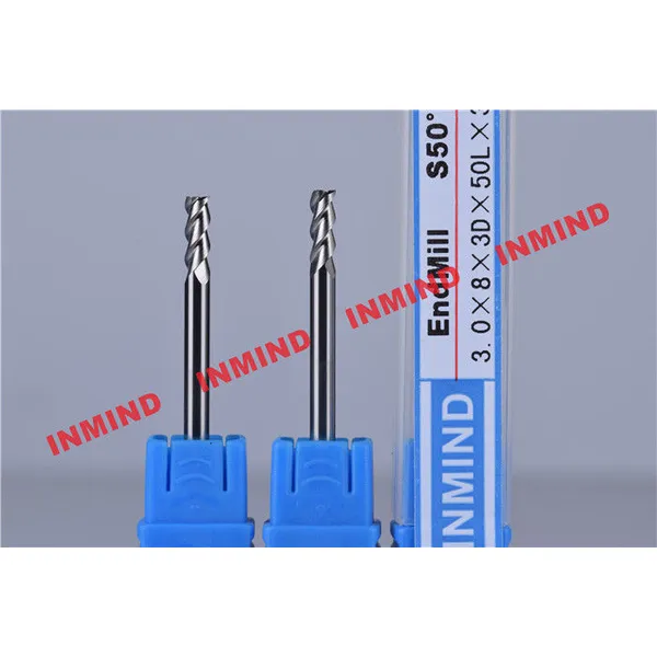 HRC50 3 Flute aluminum end mill bits 0.6 - 0.8 um Micro grain size
