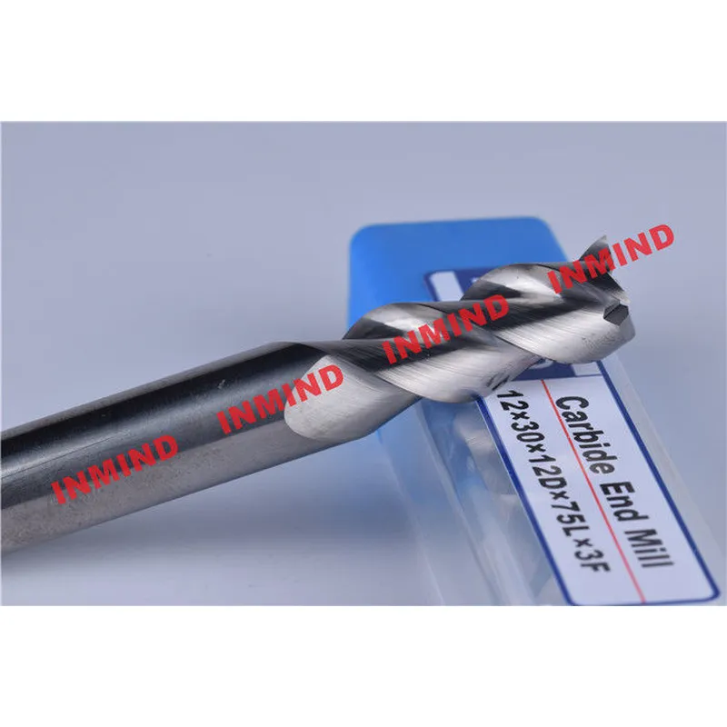 Brocas de fresa de aluminio de 3 flautas y 8 mm con ángulo de hélice de 45 ° sin recubrimiento 