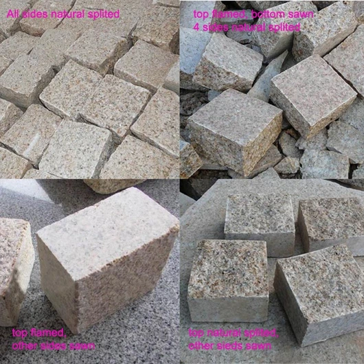 G682 yellow rusty granite cobble stone