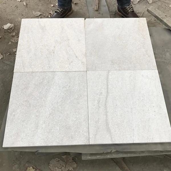 flamed white heaven quartz stone pavers 