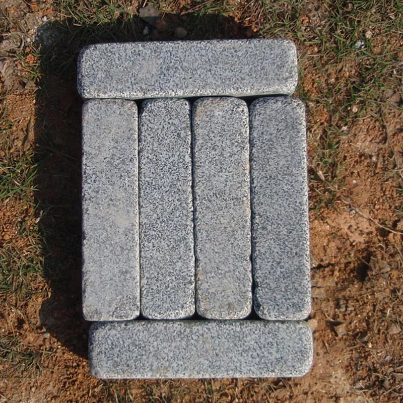 tumbled black basalt stone bricks for outdoor pavement