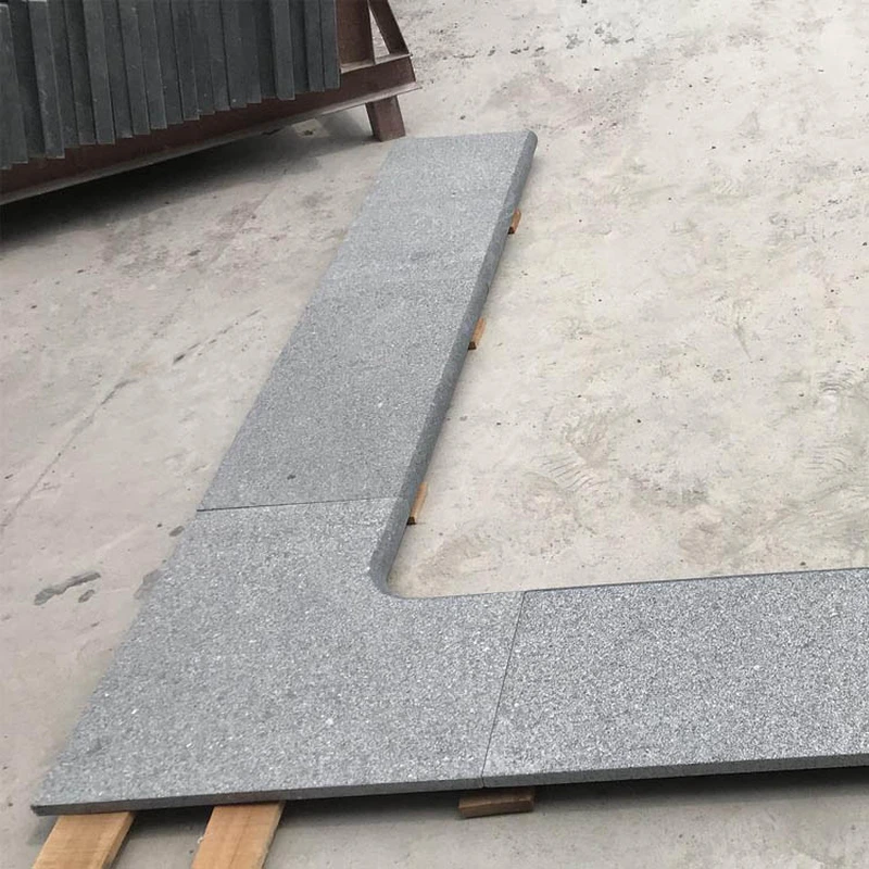 flamed G654 dark grey granite swimming pool coping stone