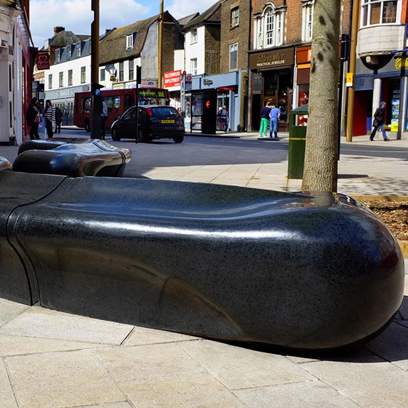 customized design polished black granite seat