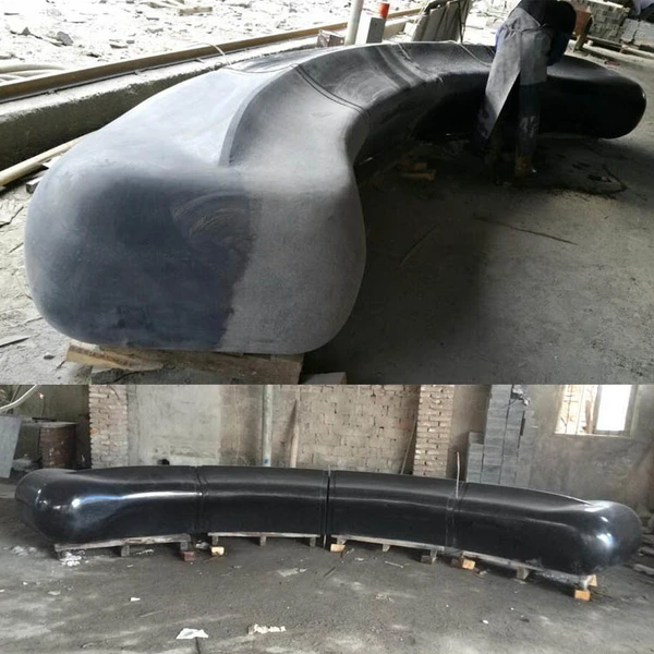 customized design polished black granite seat
